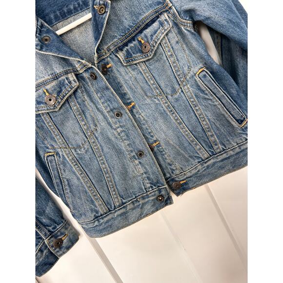 Gap Kids 1969 Girls Button-Up Denim Jacket Long Sleeve Western Blue Size Small - Picture 3 of 7